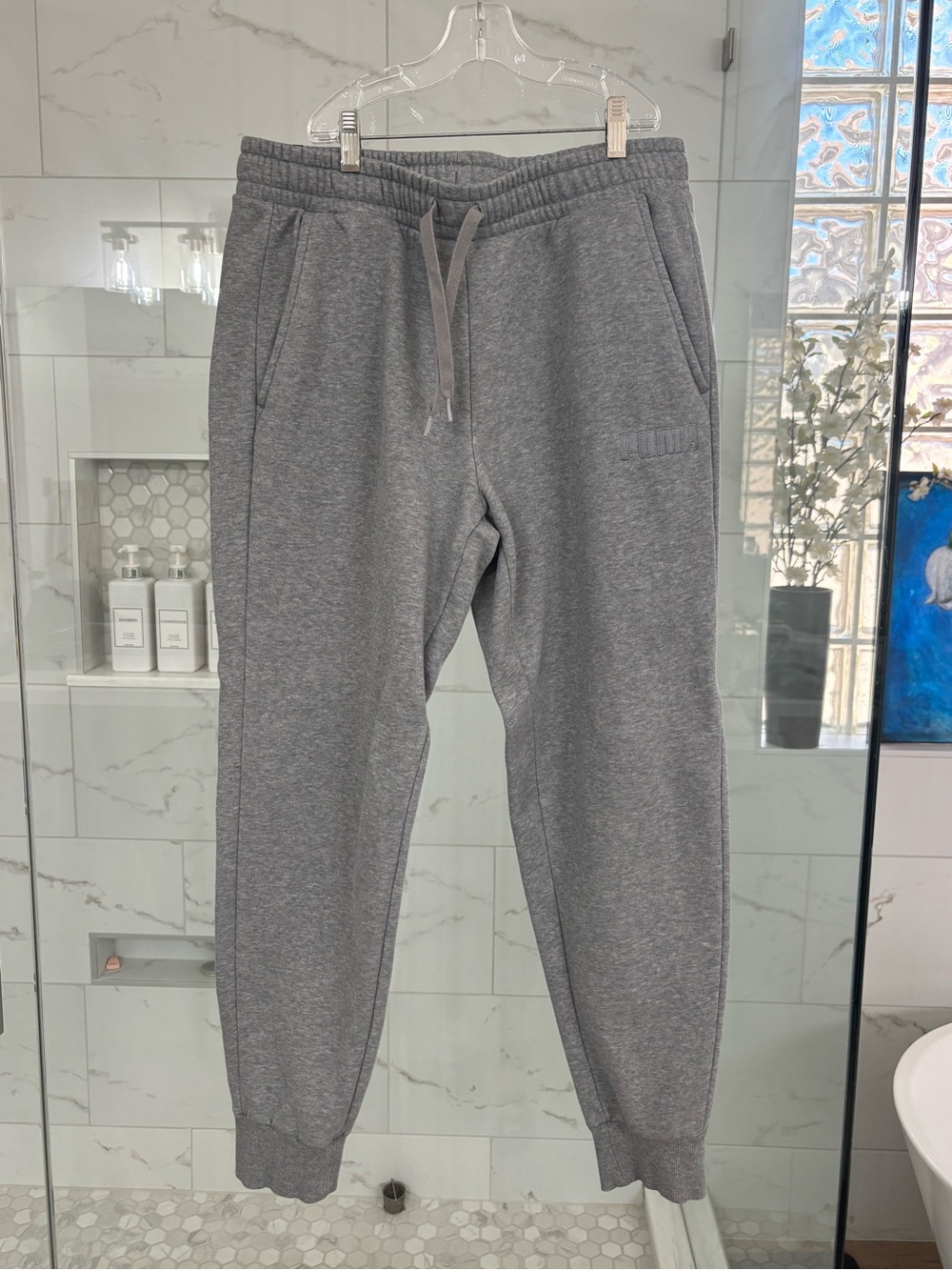 Puma Men's Gray Athletic Jogger Sweatpants